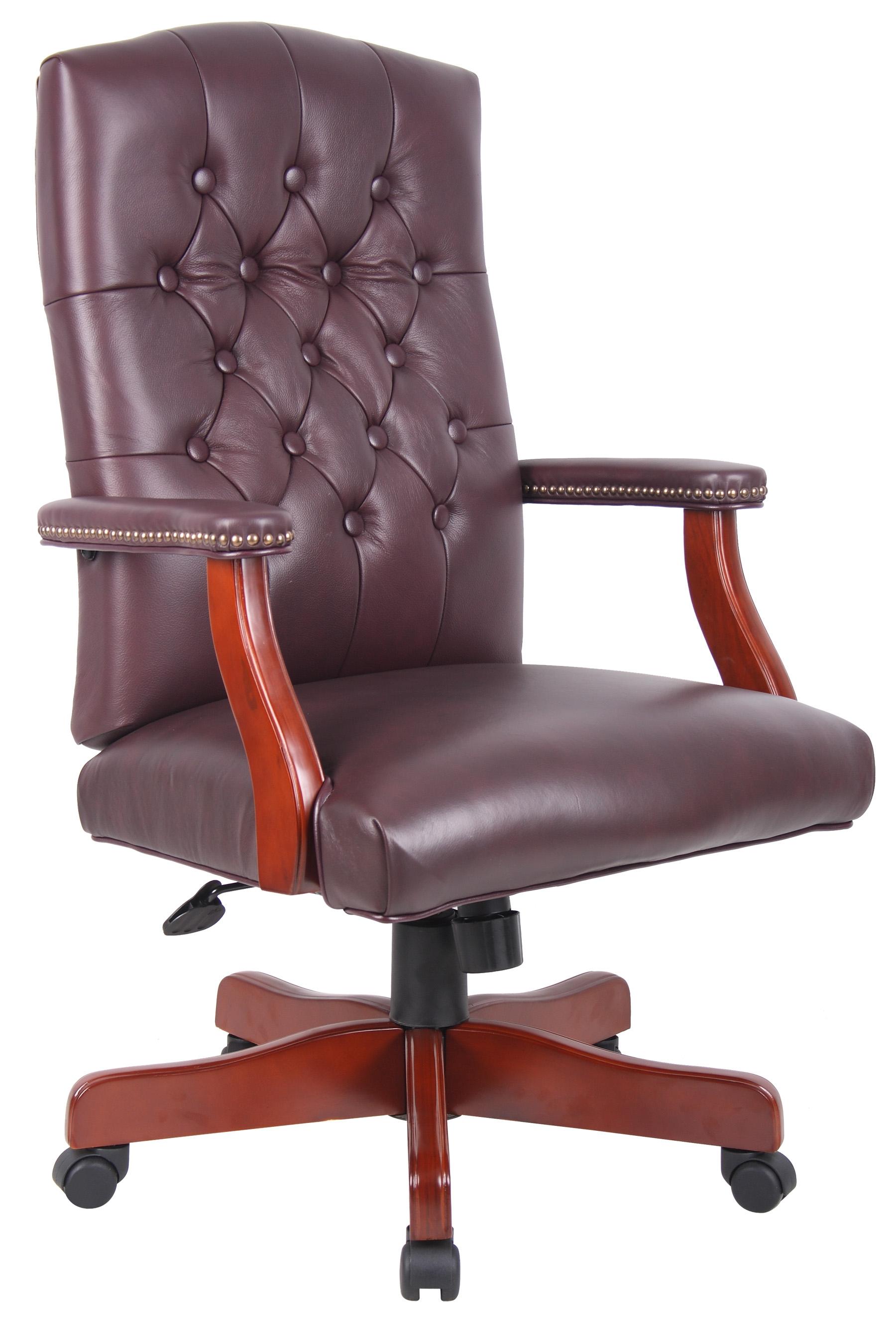 Traditional leather discount office chair